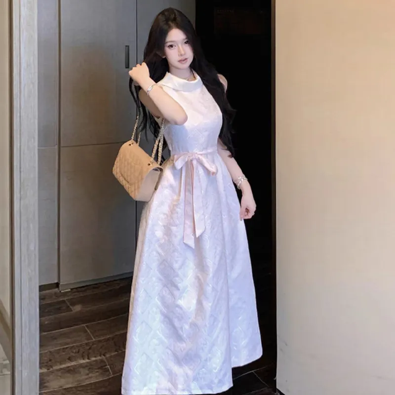 PZHK Sleeveless Dresses Women's Light Pink Shopping Bag-6