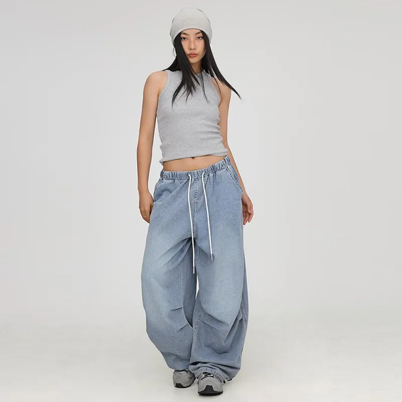 PZHK Jeans Women's Blue Shopping Bag Included-4