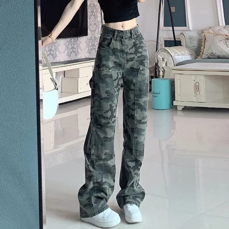 PZHK Casual Pants Women's Camouflage-4