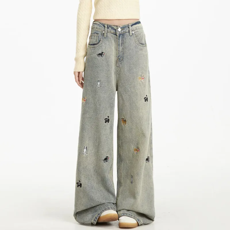 PZHK Jeans Women's Blue Pants Shopping Bag-2