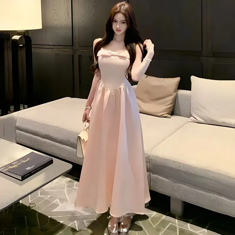 PZHK Sleeveless Dresses Women's Pink Dress Shopping Bag-4