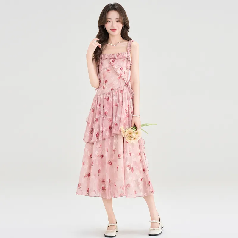 PZHK Sleeveless Dresses Women's Floral Shopping Bag-6