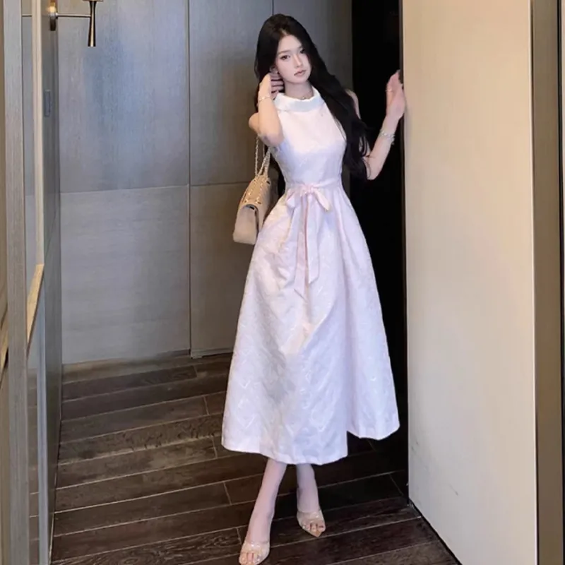 PZHK Sleeveless Dresses Women's Light Pink Shopping Bag-4