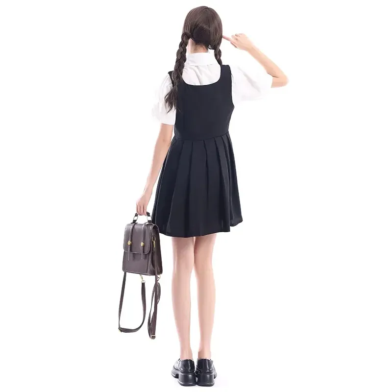 PZHK Two Piece Skirt Sets Women's White Shirt+Black Skirt Shopping Bag-2