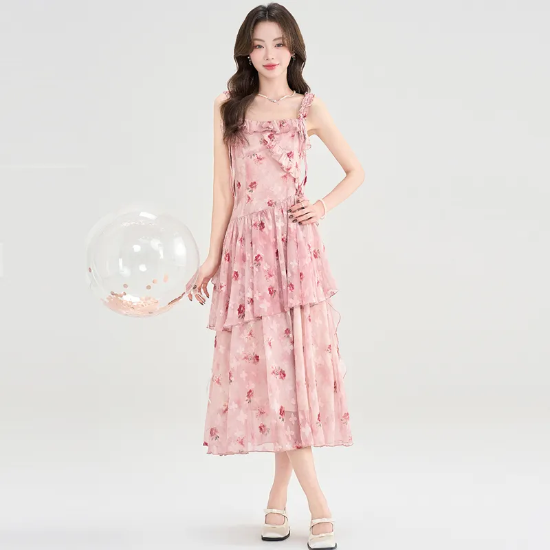PZHK Sleeveless Dresses Women's Floral Shopping Bag-2