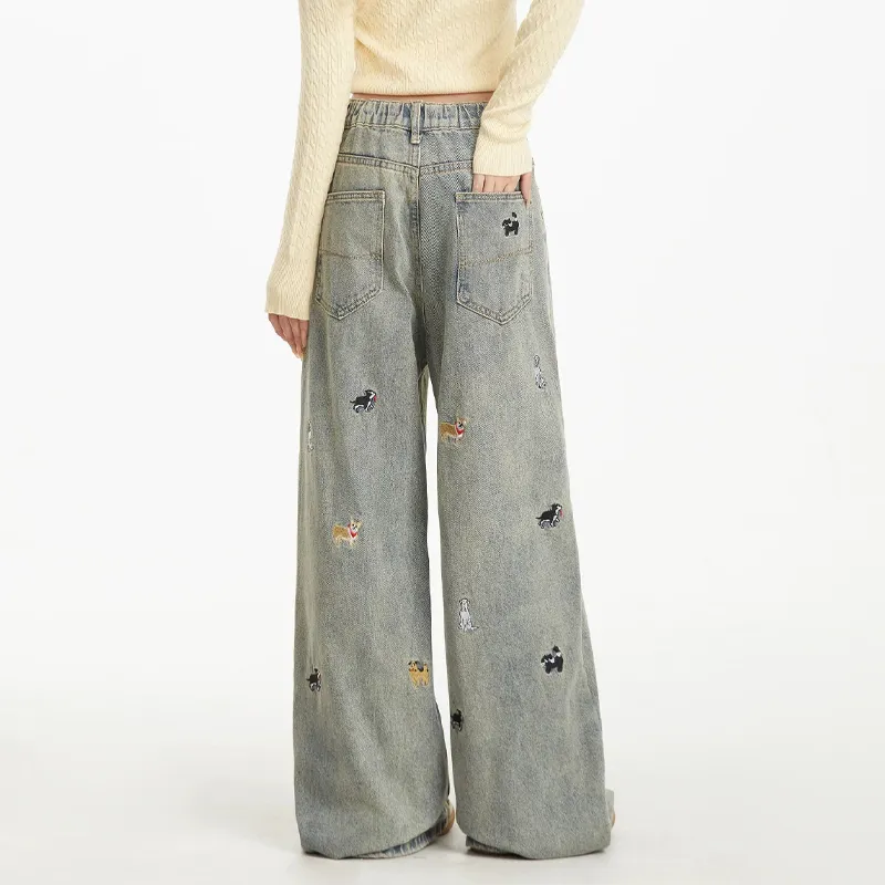 PZHK Jeans Women's Blue Pants Shopping Bag-3
