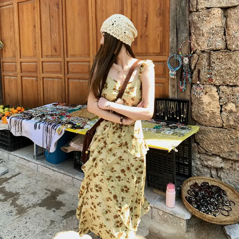 PZHK Slip Dresses Women's Yellow Shopping Bag-2