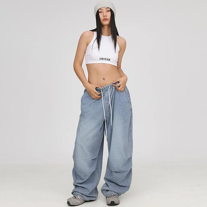 PZHK Jeans Women's Blue Shopping Bag Included-5
