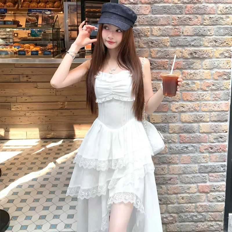 PZHK Slip Dresses Women's White Shopping Bag-5