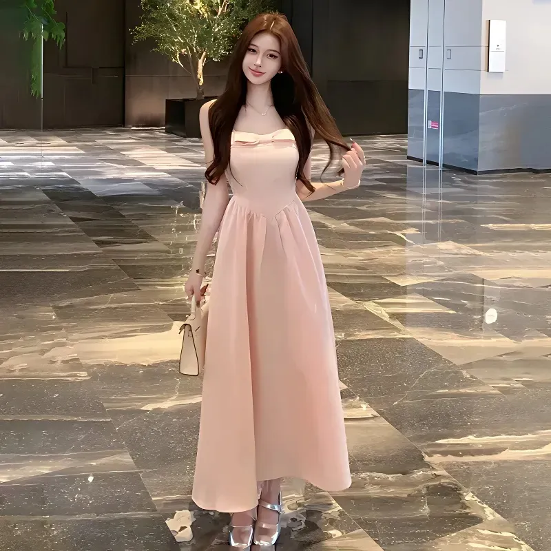 PZHK Sleeveless Dresses Women's Pink Dress Shopping Bag-2