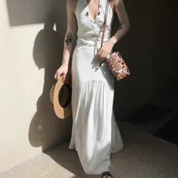 SKYA Sleeveless Dresses Women's White