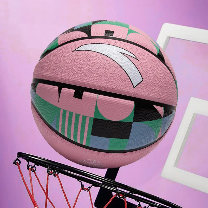 Anta Students' Practical Training Basketball Adults' Professional Use Ball Pink Size 5 Training Match Unisex-4