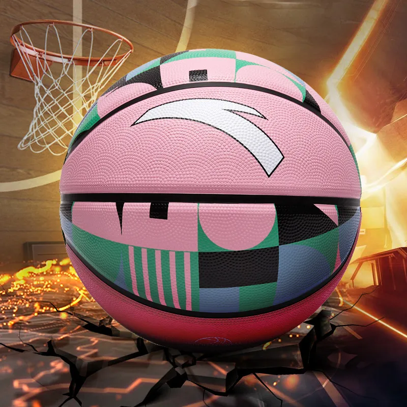 Anta Students' Practical Training Basketball Adults' Professional Use Ball Pink Size 5 Training Match Unisex-5