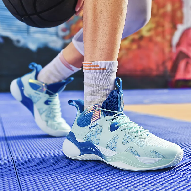 IVERSON I3 Collection Wood Water Fire Earth-Earth Slip-Resistant Breathable Low-Top Basketball Shoes Unisex-12