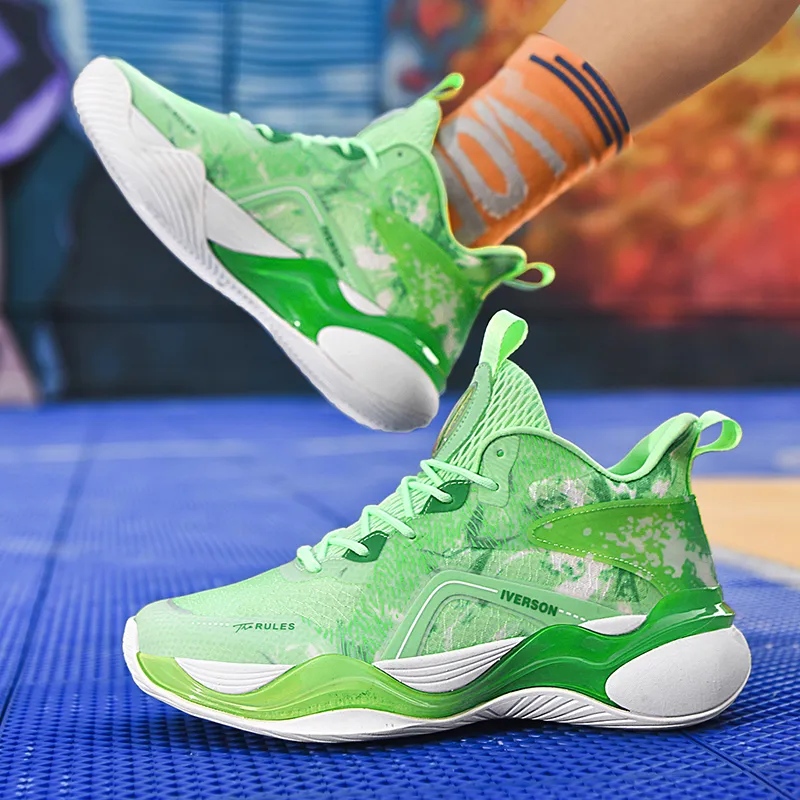 IVERSON I3 Collection Golden Wood Water Fire Earth-Wooden Anti-Slip Wear-Resistant Low-Top Basketball Shoes Unisex-5