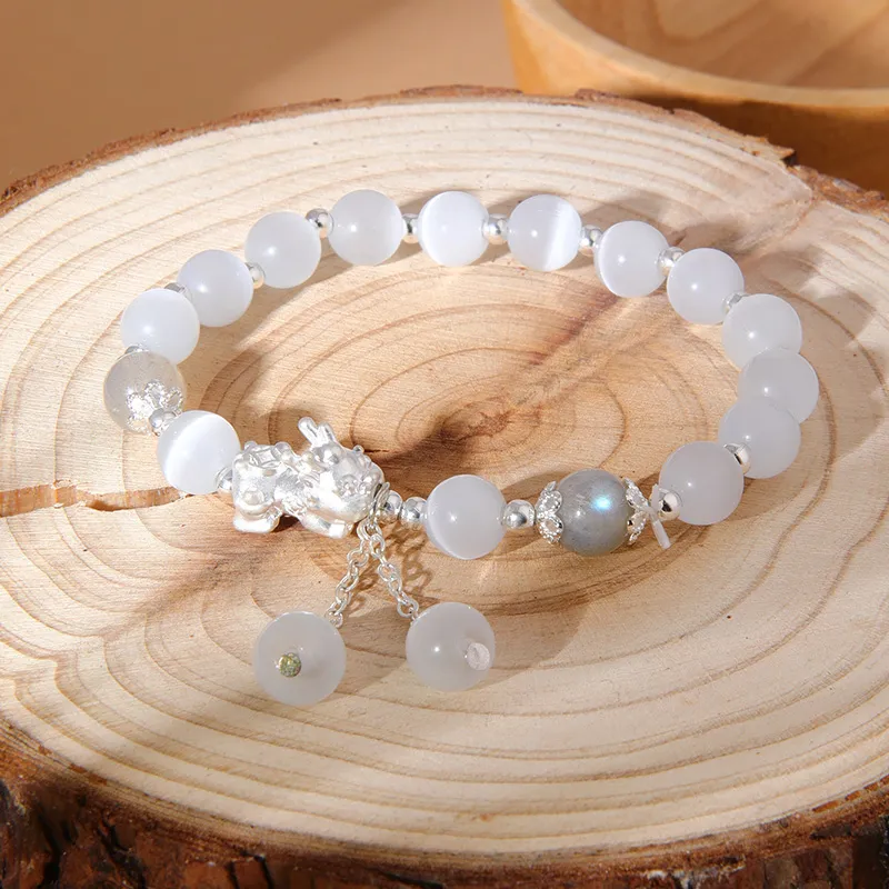 Kelanxi Glass Cat Eye Bracelets Women's-2
