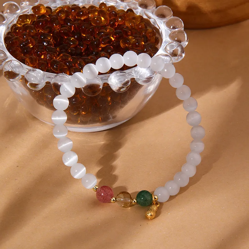Kelanxi Glass Cat Eye Bracelets Women's-2