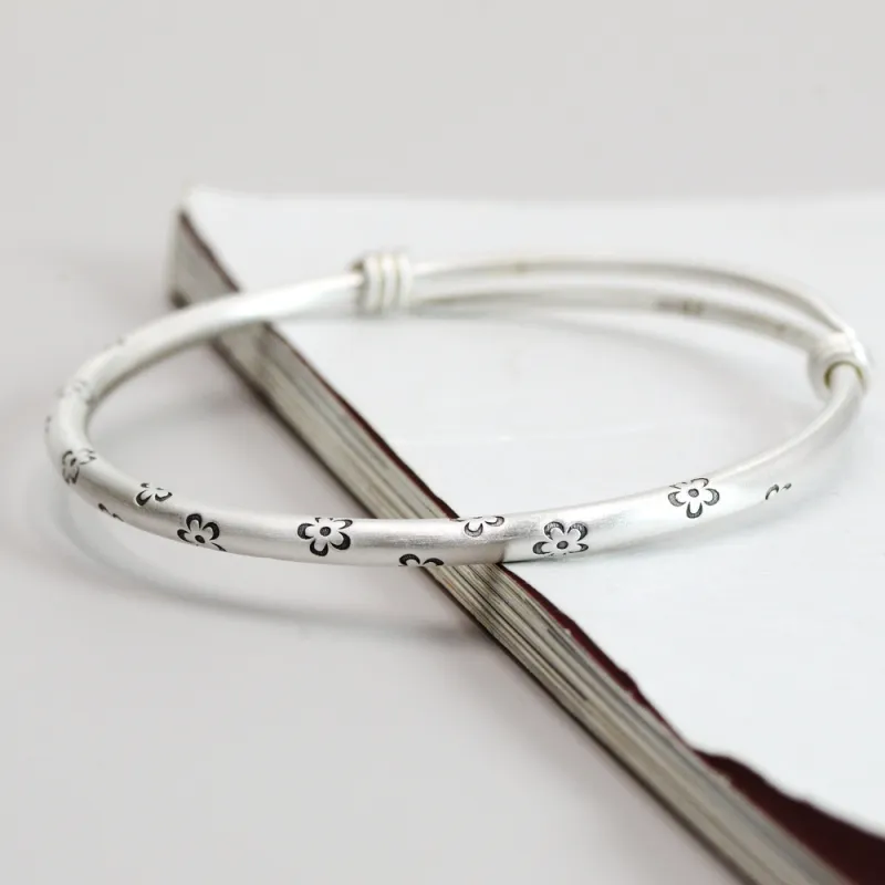 Kelanxi 999 Fine Silver Bangles Women's-2