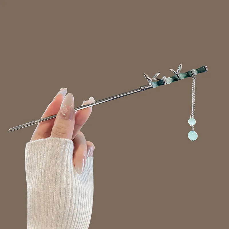 Kelanxi Hairpins Women's Silver, Green-2