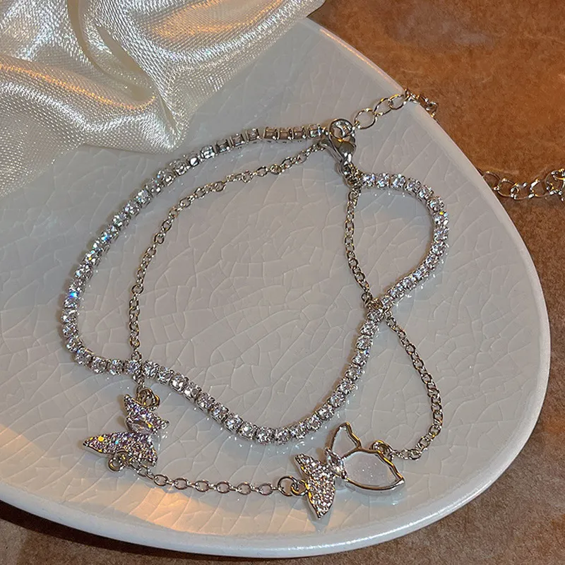 Kelanxi Copper Necklaces Women's Silver-5