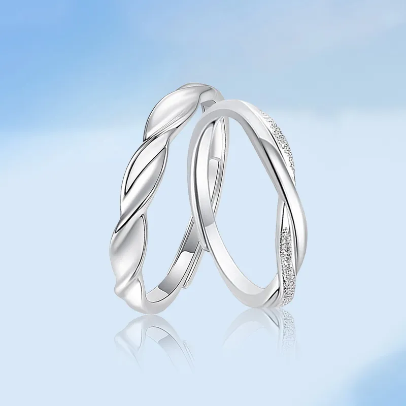 Kelanxi Copper Rings Unisex Silver-4