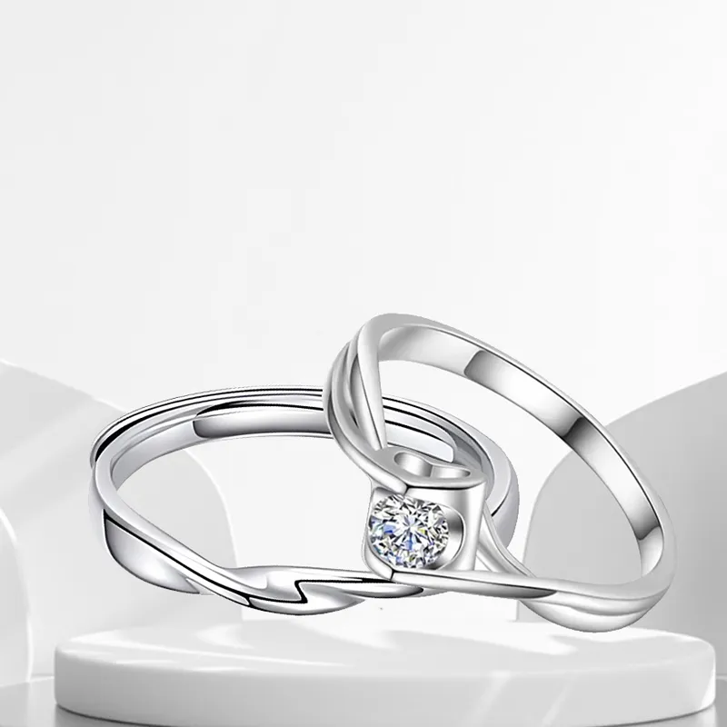 Kelanxi Copper Zircon Rings Unisex-5