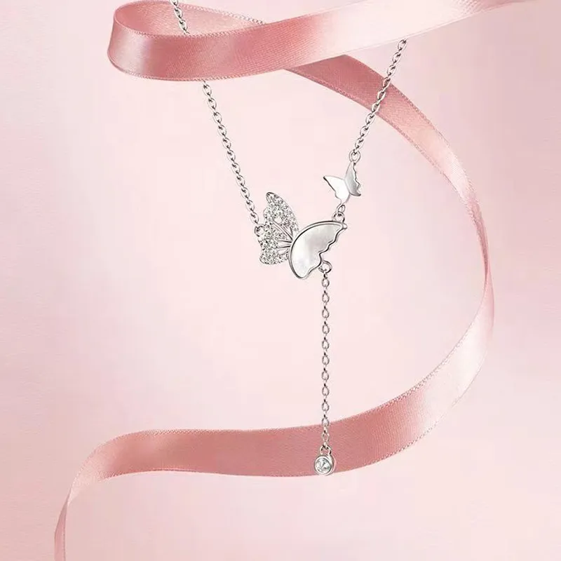 Kelanxi Copper Necklaces Women's Silver-4