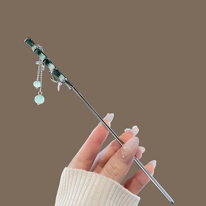 Kelanxi Hairpins Women's Silver, Green-4