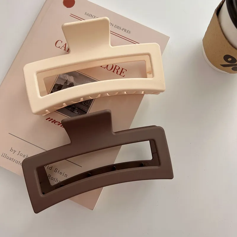 Kelanxi Resin Hair Clips Women's Beige/Coffee-1