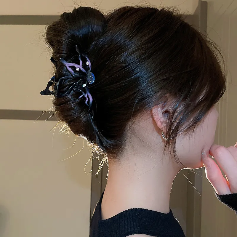 Kelanxi Alloy Hair Clips Women's Purple/Black-1
