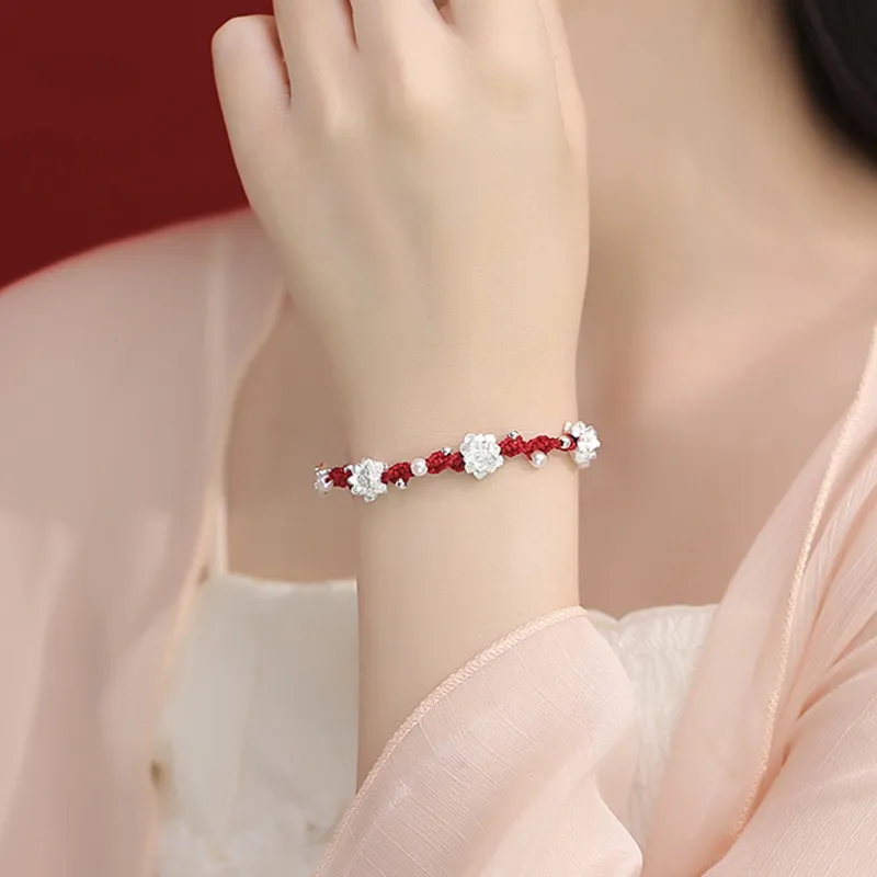 Kelanxi Alloy Rope Bracelets Women's-3