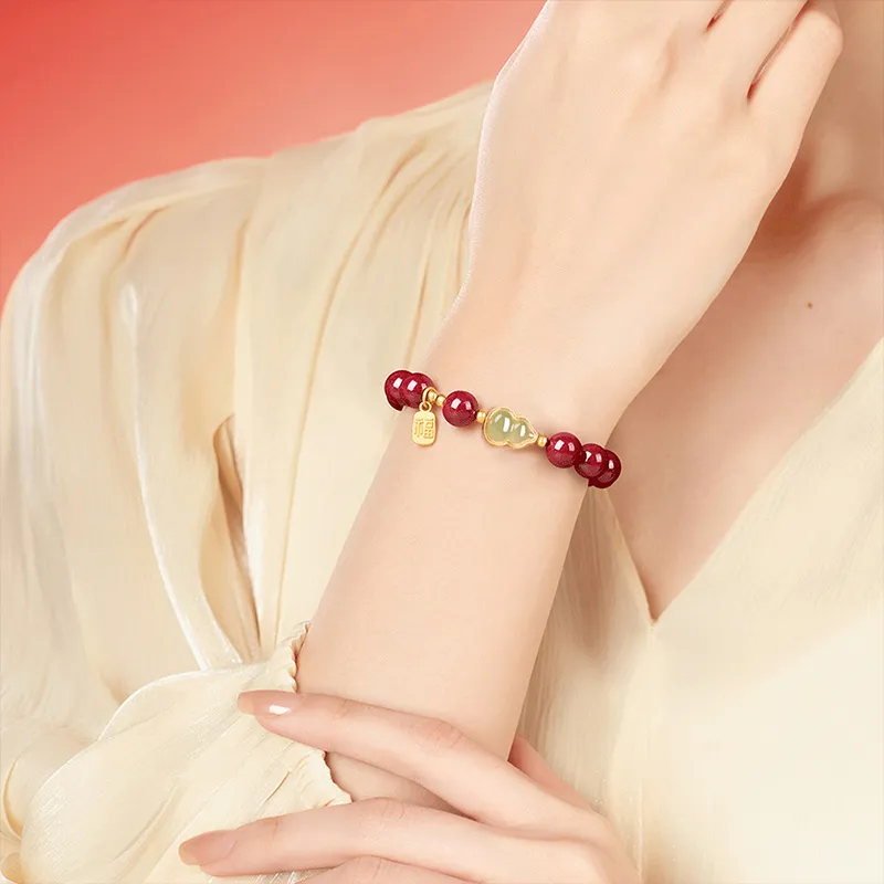 Kelanxi Reconstructed Cinnabar Bracelets Women's-4