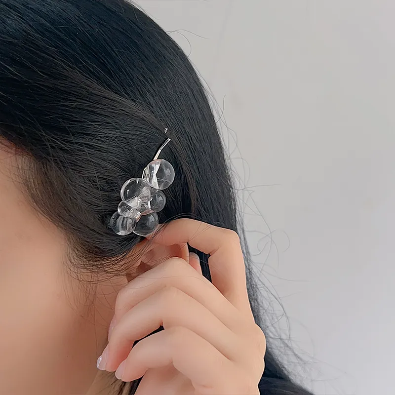 Kelanxi Resin Hair Clips Women's Silver-1
