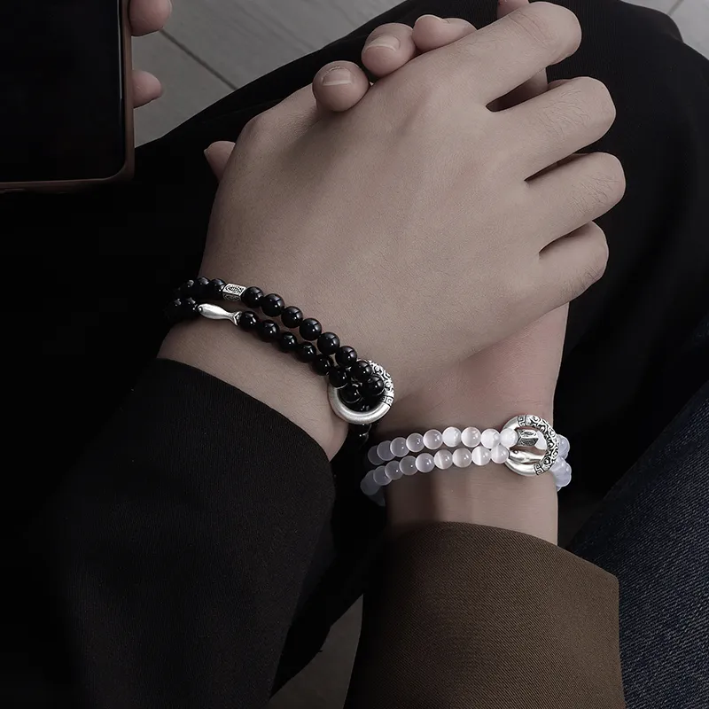 Kelanxi Obsidian Bracelets Unisex-4