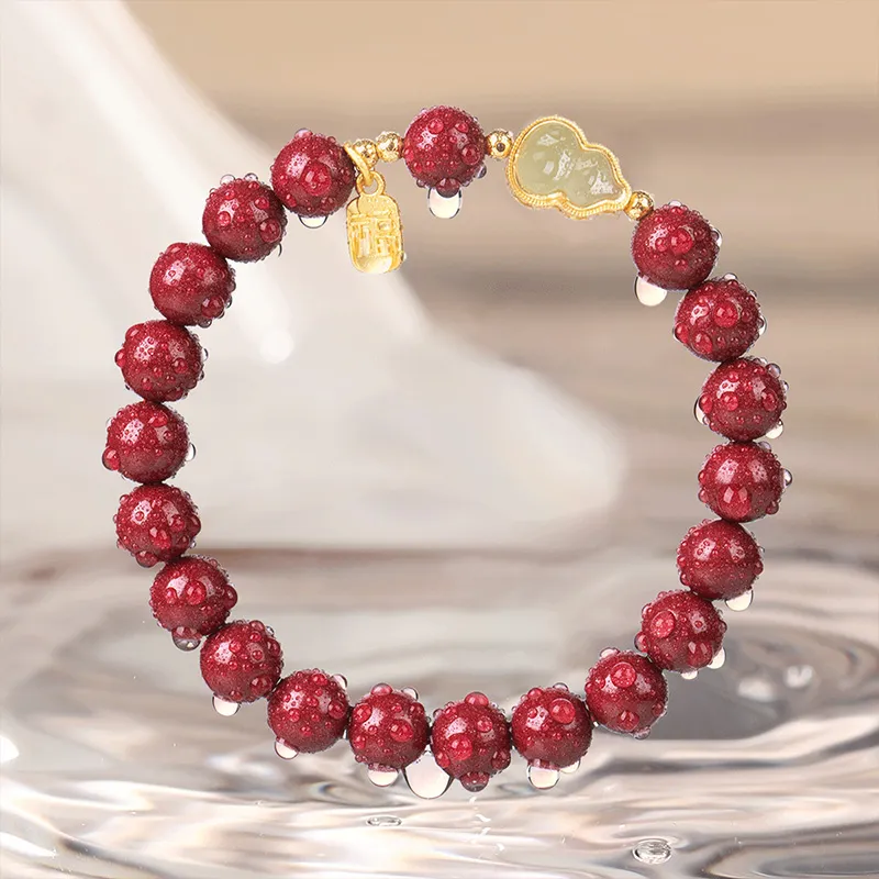 Kelanxi Reconstructed Cinnabar Bracelets Women's-2