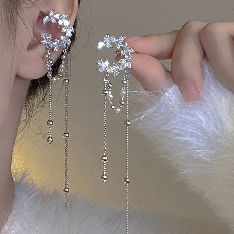 Kelanxi Alloy Drop Earrings Women's Silver-1