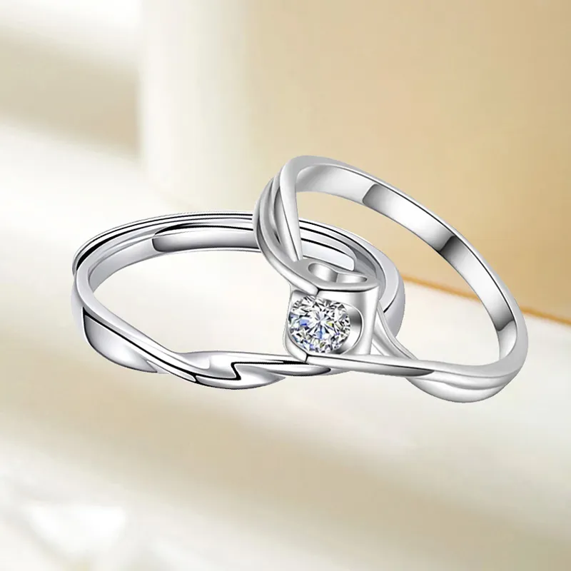 Kelanxi Copper Zircon Rings Unisex-4