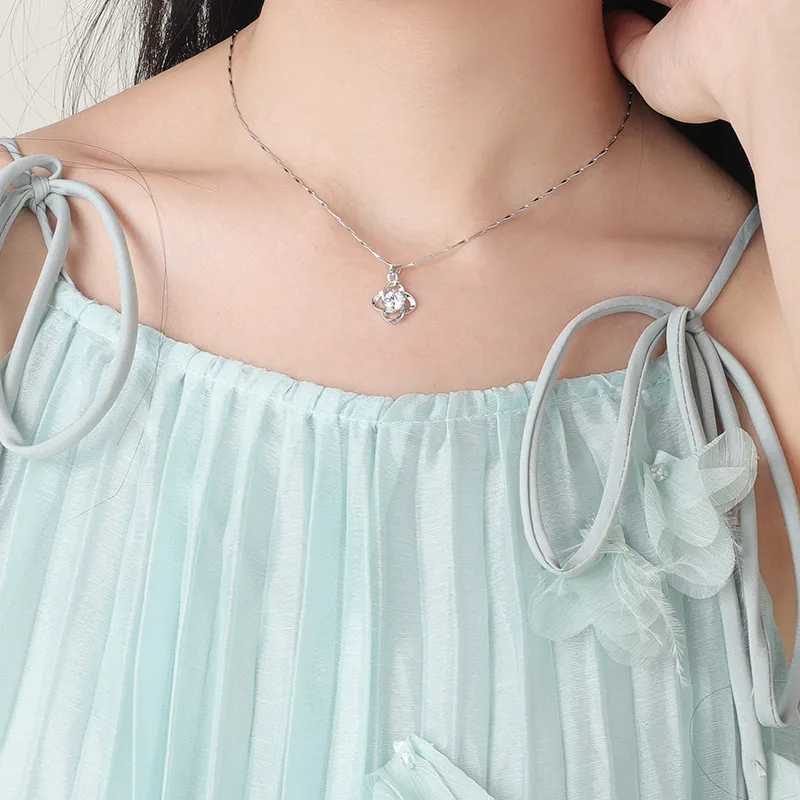 High Purity Sterling Silver S999 Material Exquisite Necklace Women's-1