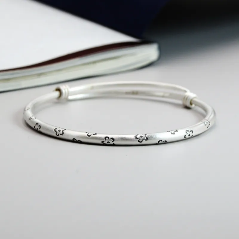 Kelanxi 999 Fine Silver Bangles Women's-4