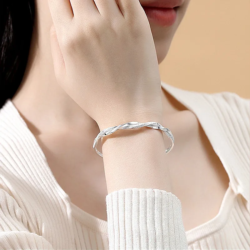 Kelanxi 999 Fine Silver Bangles Women's-1