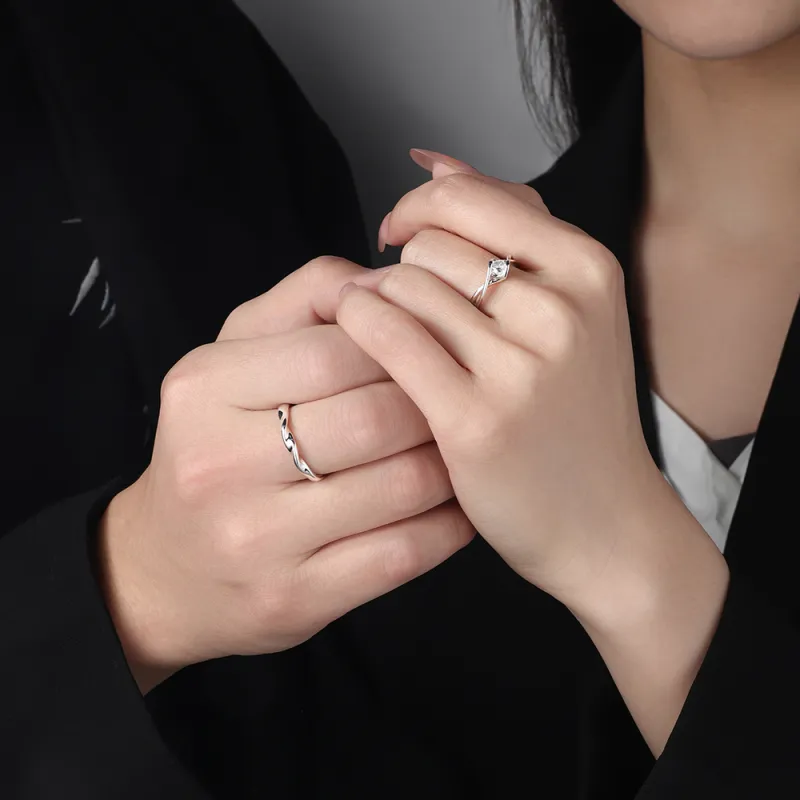 Kelanxi Copper Zircon Rings Unisex-2