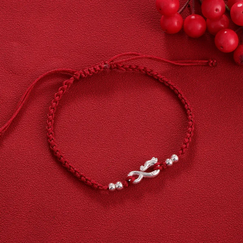 Kelanxi 925 Sterling Silver Rope Bracelets Women's-2