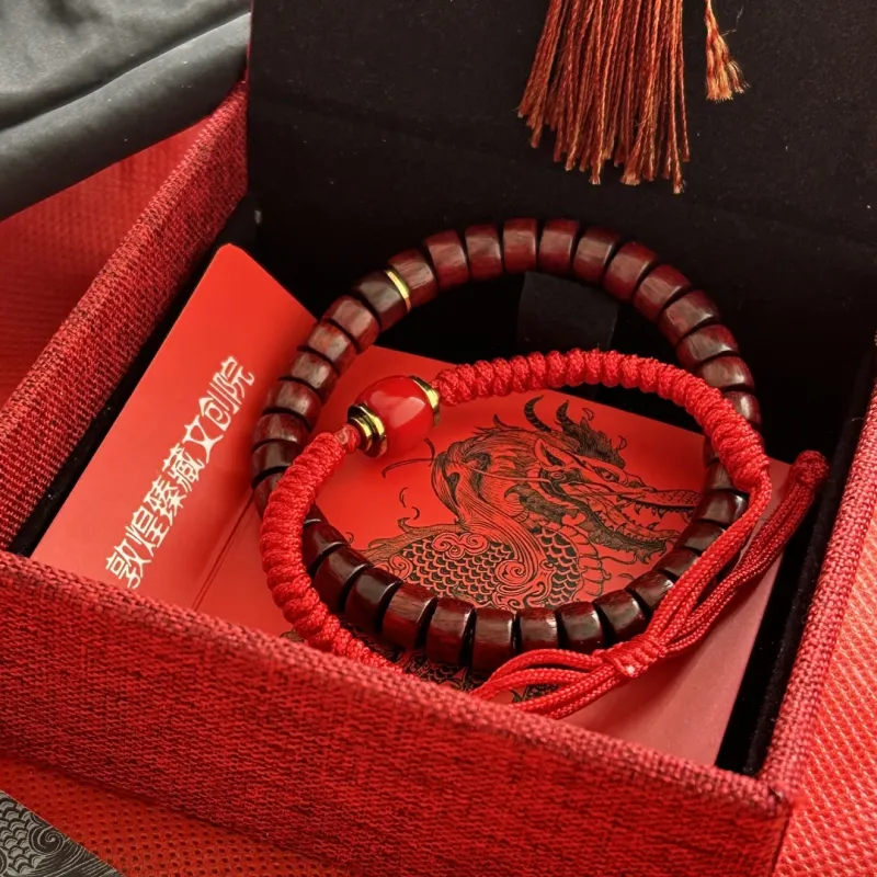 ZANJICHUANQI Sandalwood S925 Silver Beaded Bracelet With Spacers Unisex-2