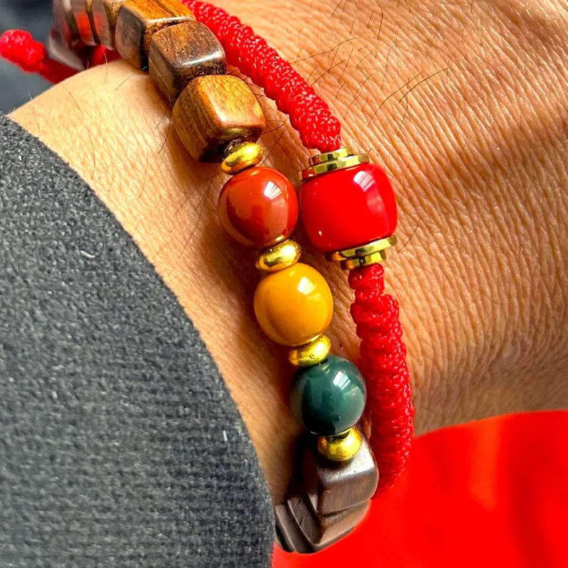 ZANJICHUANQI Padauk Wooden Bracelets Unisex-2
