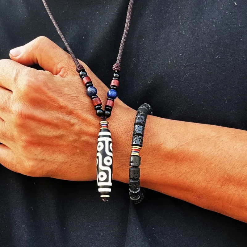ZANJICHUANQI Agate Necklaces Unisex-1