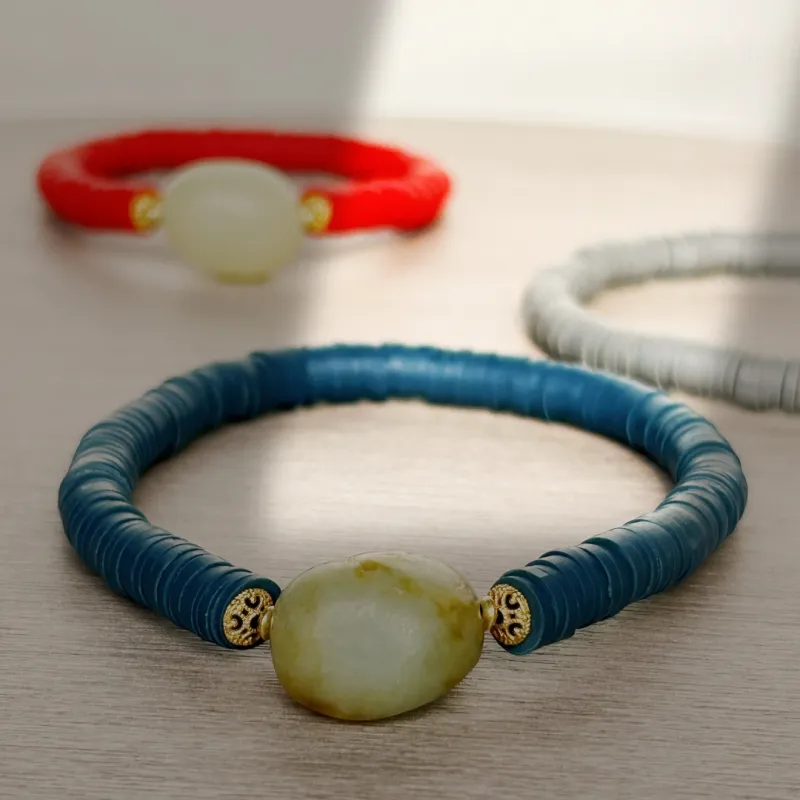 ZANJICHUANQI Bracelets White Jade/Pale Greenish White Jade Unisex-2