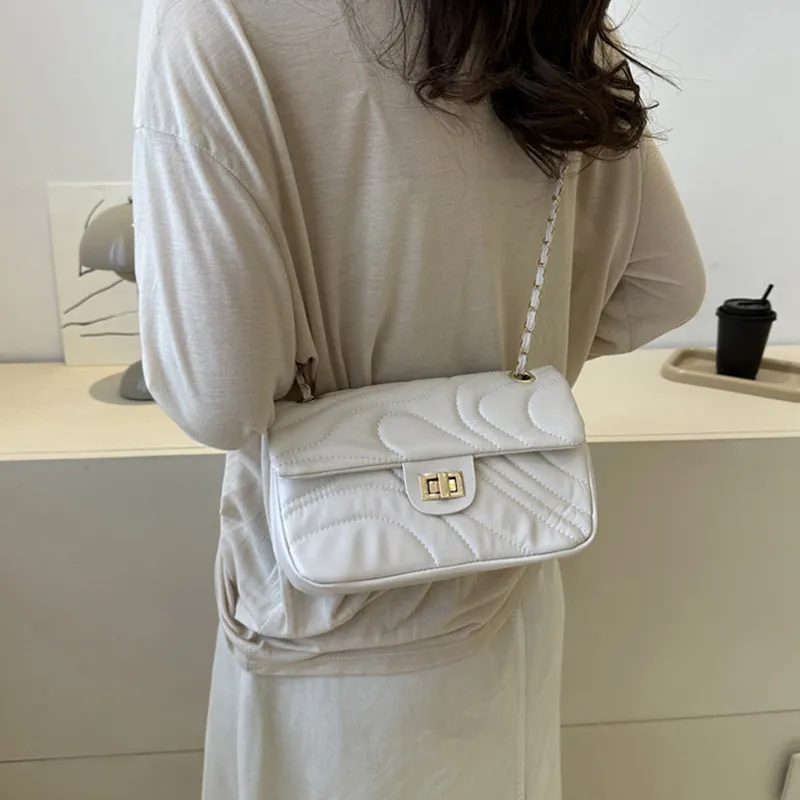 Meow In The Grass PU Shoulder Bag Women's Black/Ecru/Silver-12