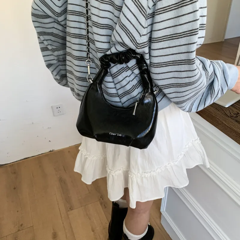 Meow In The Grass PU One Shoulder Handbag Women's White/Silver/Pink/Black-14