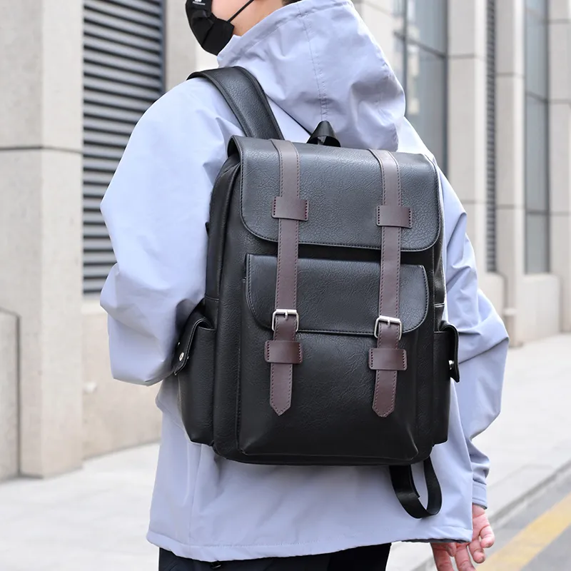 Meow In The Grass PU Backpack Unisex Yellow Brown/Brown/Classic Black-14