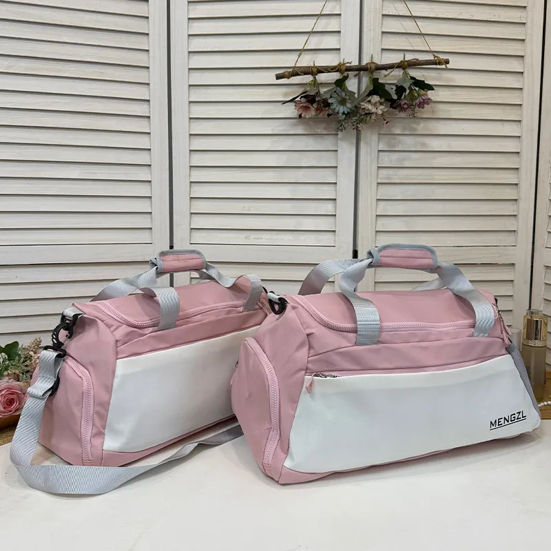Meow In The Grass Nylon Gym Bag Travel Bag Unisex White/Black/Green/Blue/Pink-13